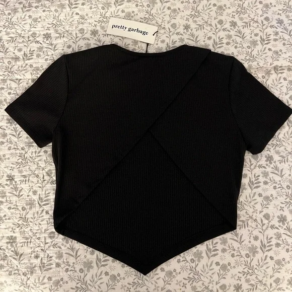 Pretty Garbage Open Back Short Sleeve Tee - Picture 2 of 4